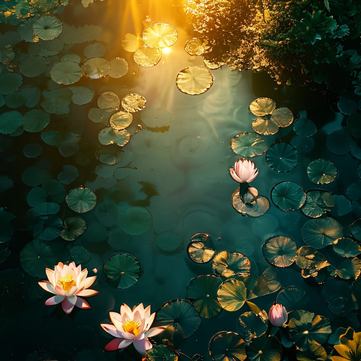 Estanque de nenúfares inspirado en la naturaleza