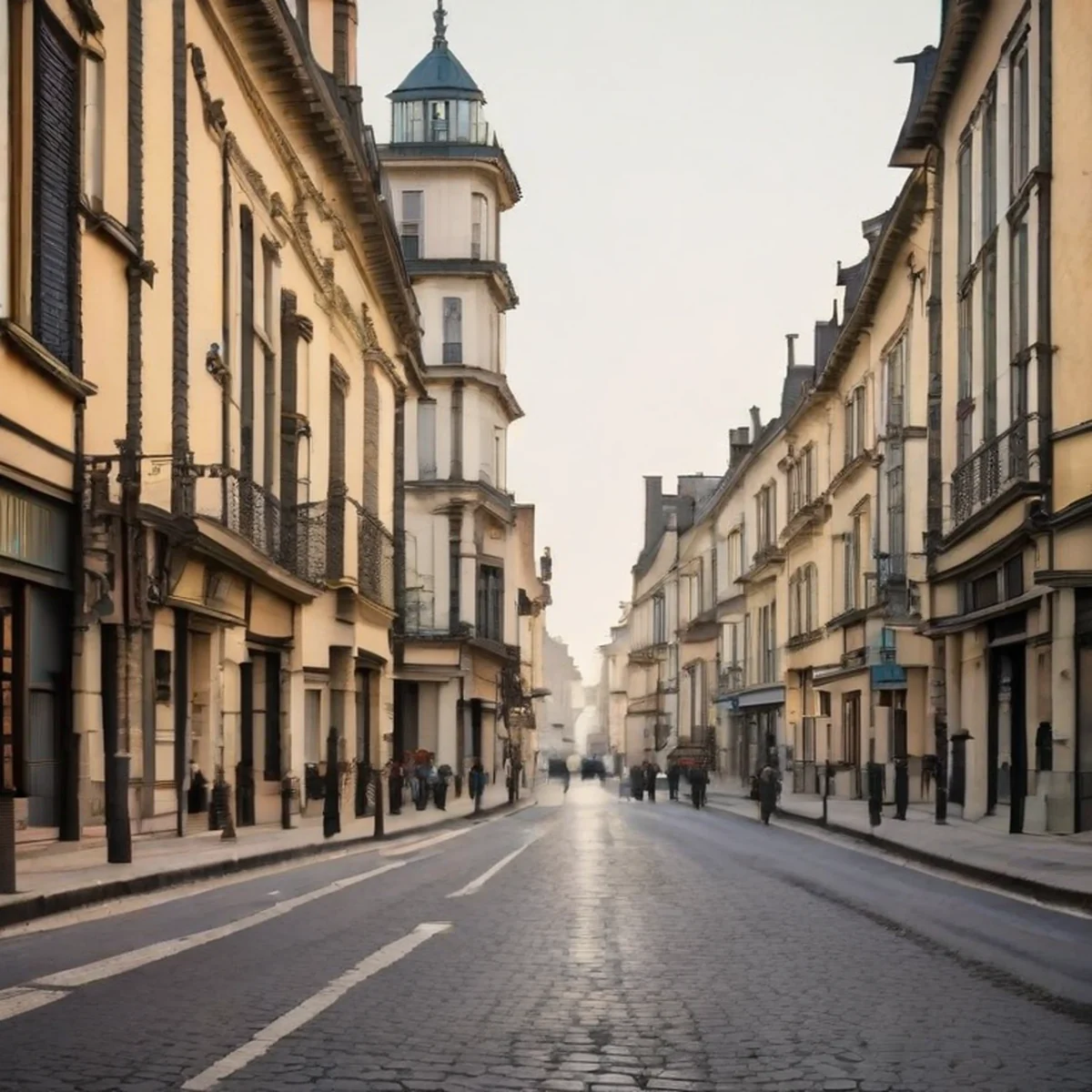 Una scena urbana parigina del XIX secolo in stile impressionista
