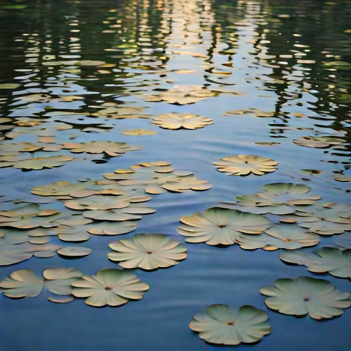 Een beroemd impressionistisch schilderij van waterlelies.