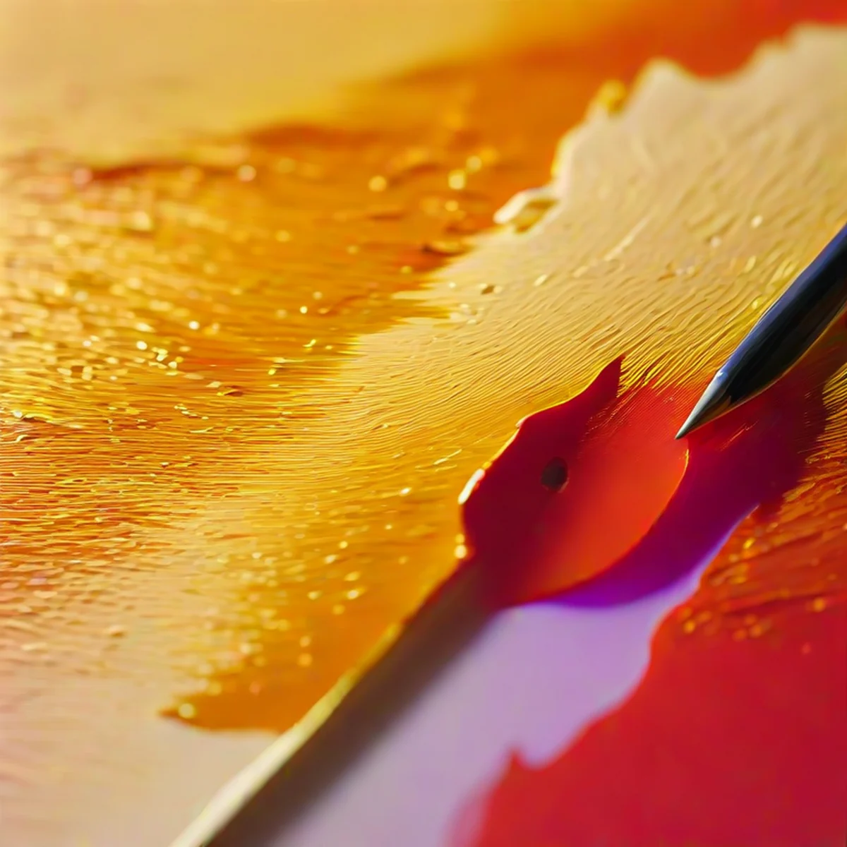 Detalhes de pinceladas de tinta a óleo em uma tela artística.
