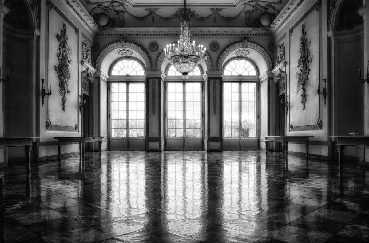 castle, room, window, ballroom, pomp, historical, splendid, architecture, ornament, rococo, baroque, museum, black-and-white, castle, castle, castle, castle, ca