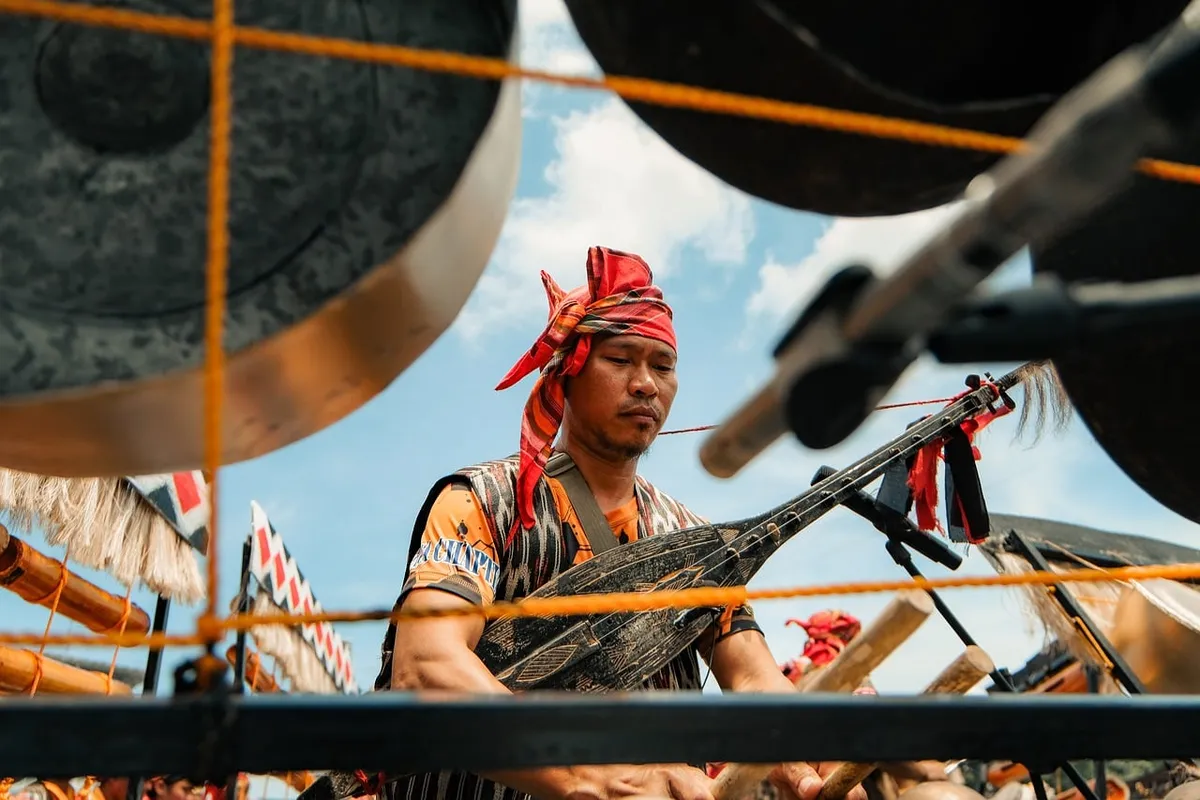 musician, traditional clothing, cultural festival, blue sky, nature, traditional music, festival, traditional, musical instrument, drum, man, ethnic, outdoor, s